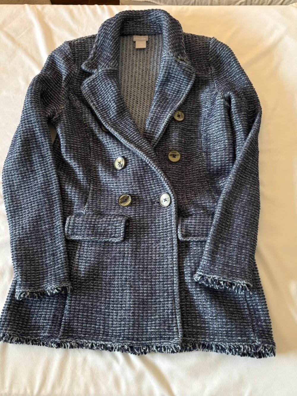 Chico's Navy Knit Jacket